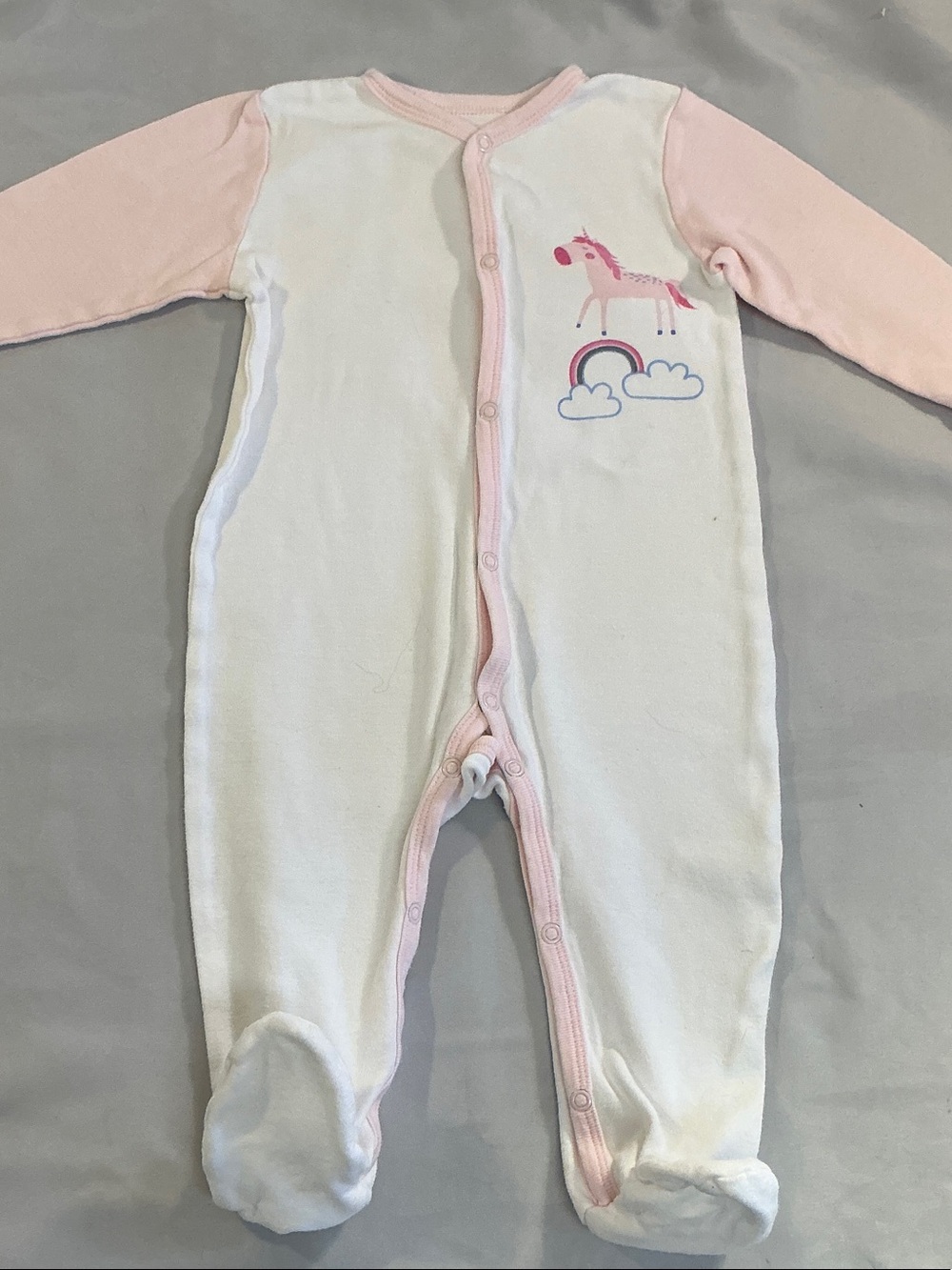 Koala Baby - Pink & White Unicorn Footie Pajamas for Kids